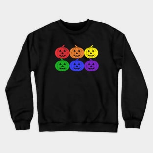 Distressed Gay Pride Jack O'Lanterns Crewneck Sweatshirt